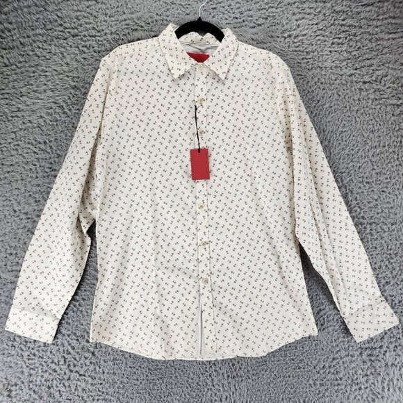 Project Red Mens Large Cream Long Sleeve Button Up *NWT* - Picture 1 of 11